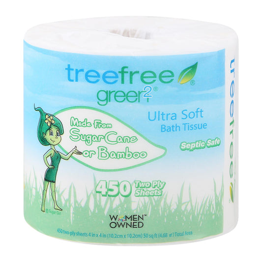 Green 2 - Bath Tissue 450 Sht 2ply - Case Of 24 - 1 Roll