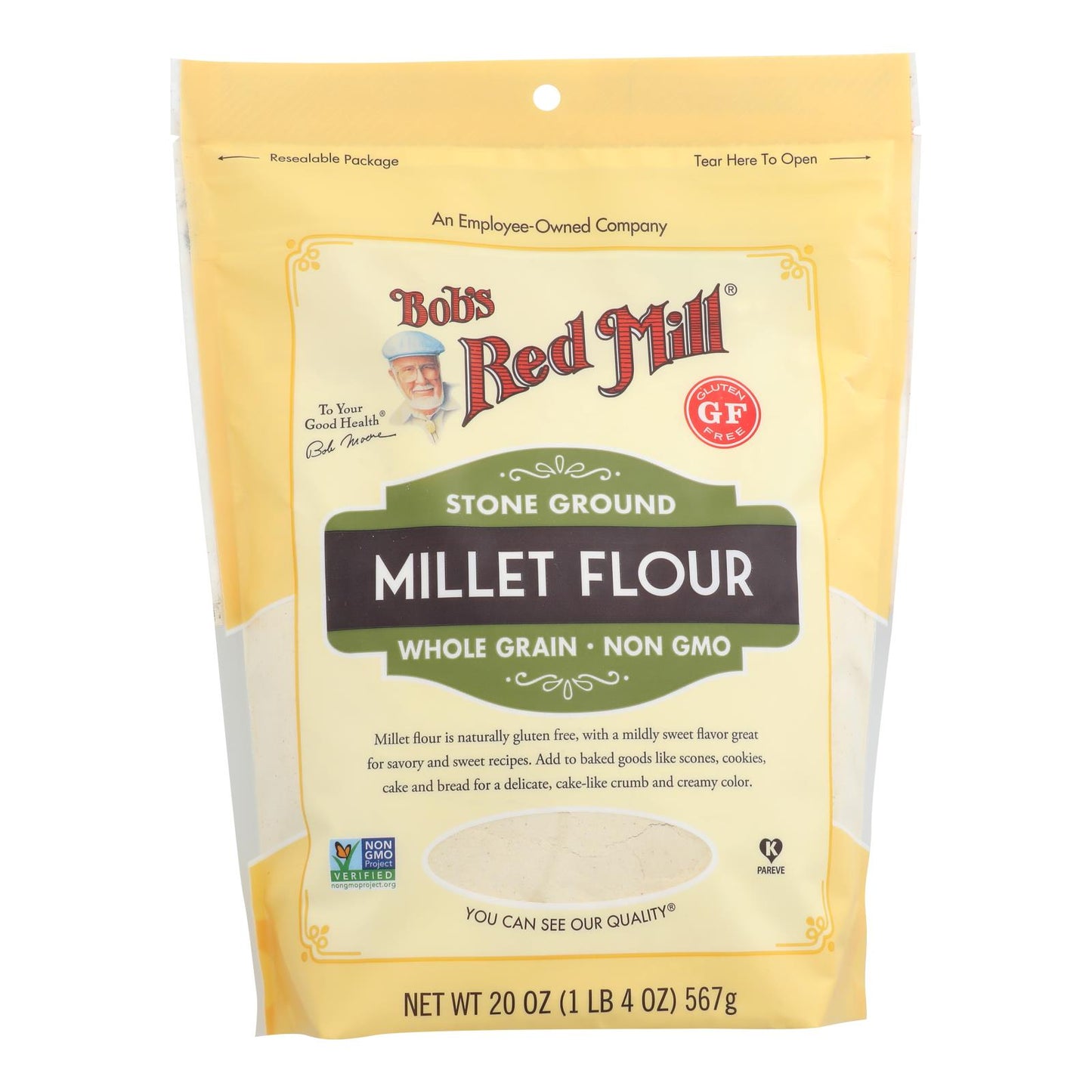 Bob's Red Mill - Millet Flour Gluten Free - Case Of 4 - 20 Oz