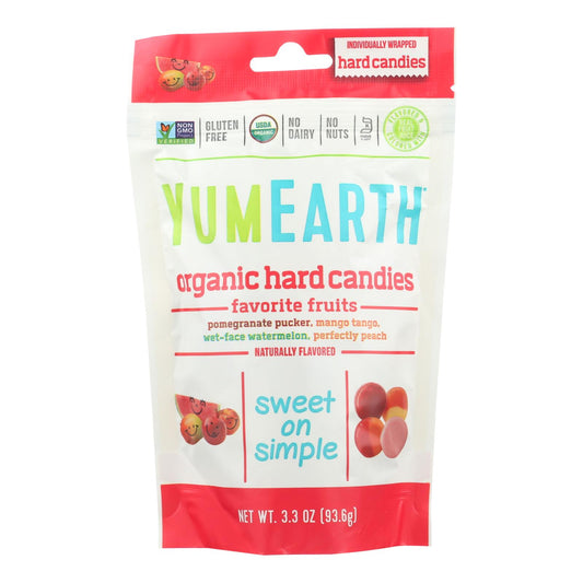 Yummy Earth Organic Candy Drops Freshest Fruit - 3.3 Oz - Case Of 6