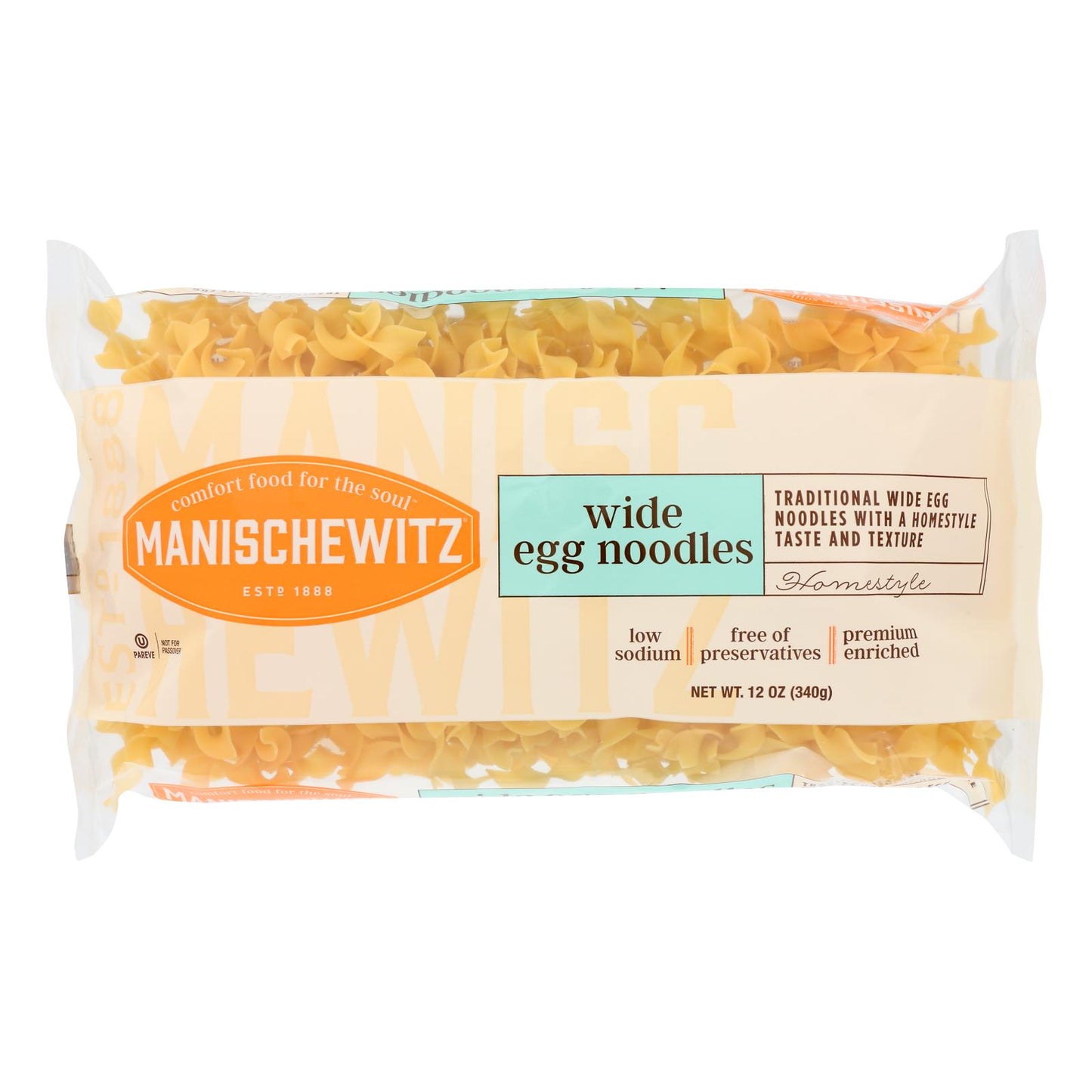 Manischewitz - Egg Noodles Broad - Case Of 12 - 12 Oz.