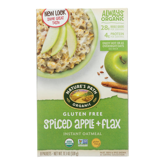 Nature's Path Organic Hot Oatmeal - Spiced Apple With Flax - Case Of 6 - 11.3 Oz.