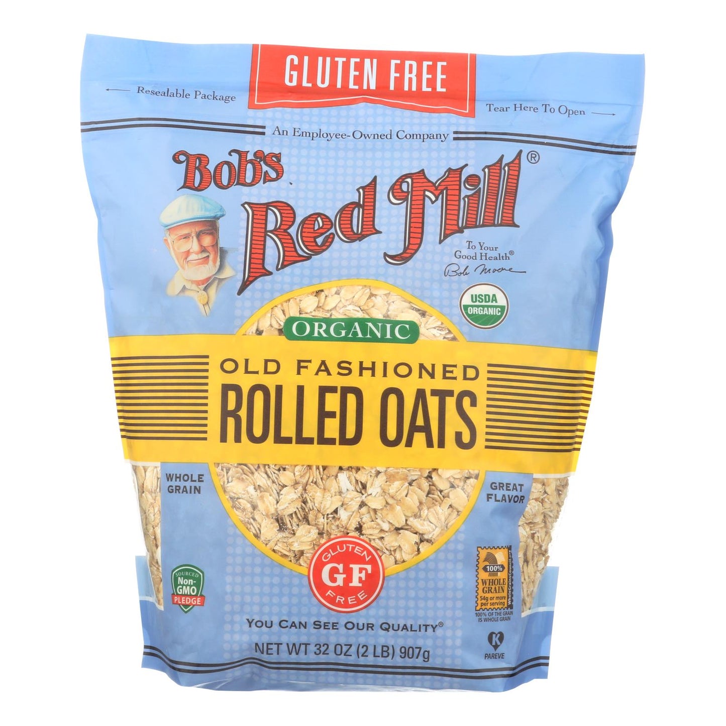 Bob's Red Mill - Organic Old Fashioned Rolled Oats - Gluten Free - Case Of 4-32 Oz