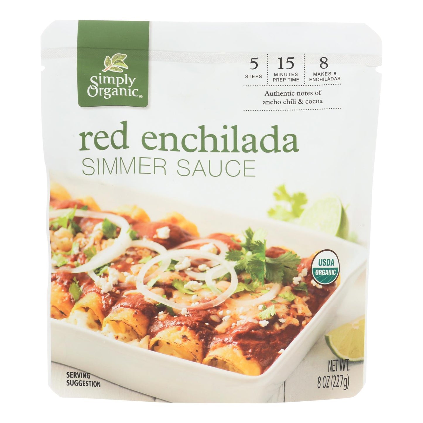 Simply Organic Simmer Sauce - Organic - Red Enchilada - Case Of 6 - 8 Oz