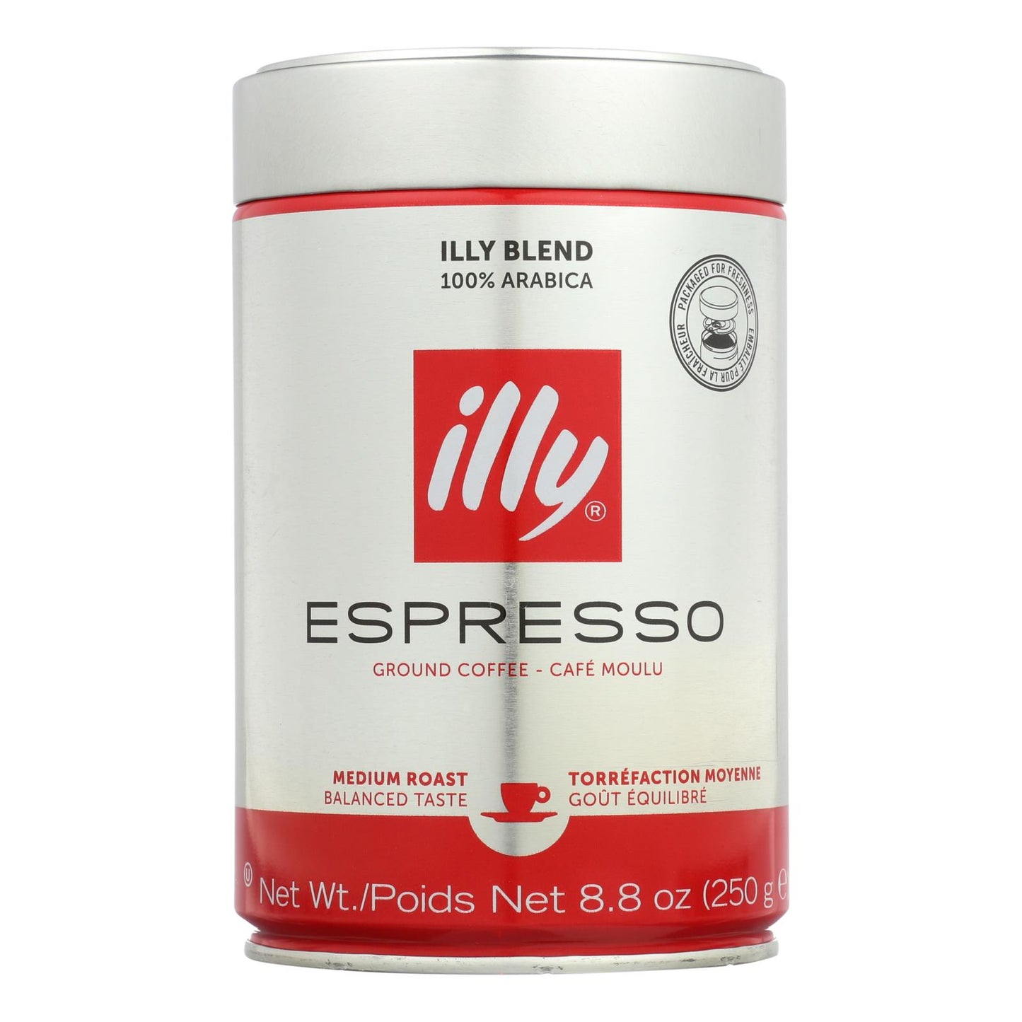 Illy Caffe Coffee Coffee - Espresso - Ground - Medium Roast - 8.8 Oz - Case Of 6