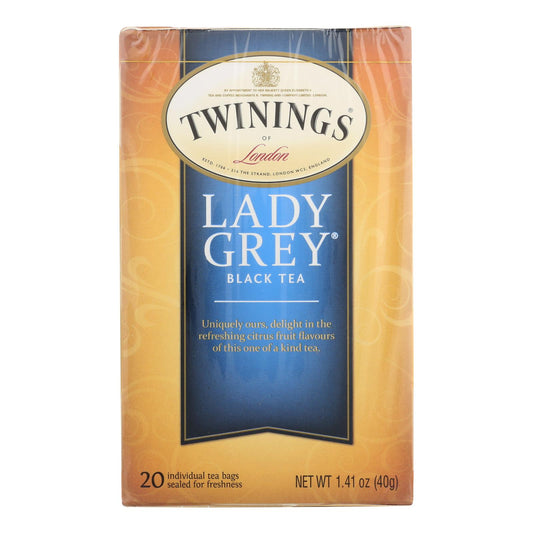 Twinings Tea Black Tea - Lady Grey - Case Of 6 - 20 Bags