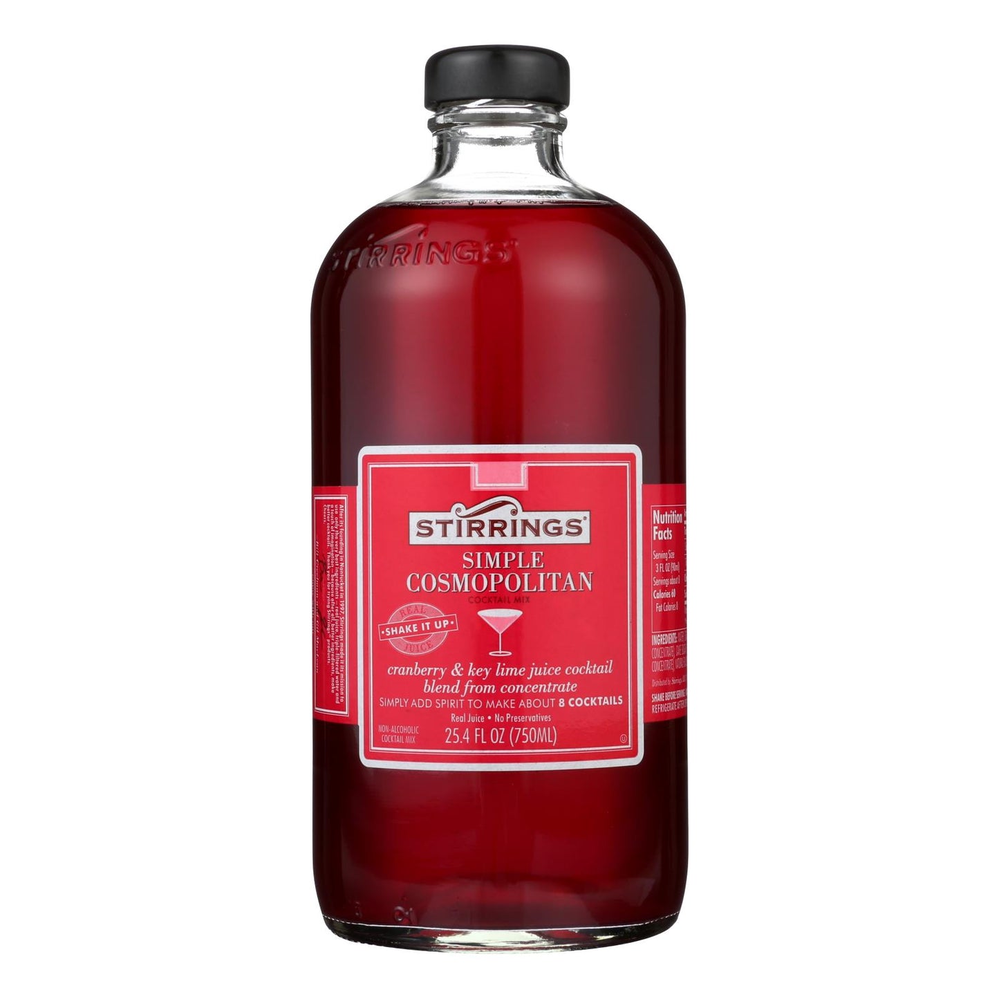 Stirrings Cocktail Mixer - Cosmopolitan - Case Of 6 - 750 Ml