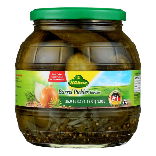 Kuhne Barrel Pickles - Case Of 6 - 34.2 Oz.