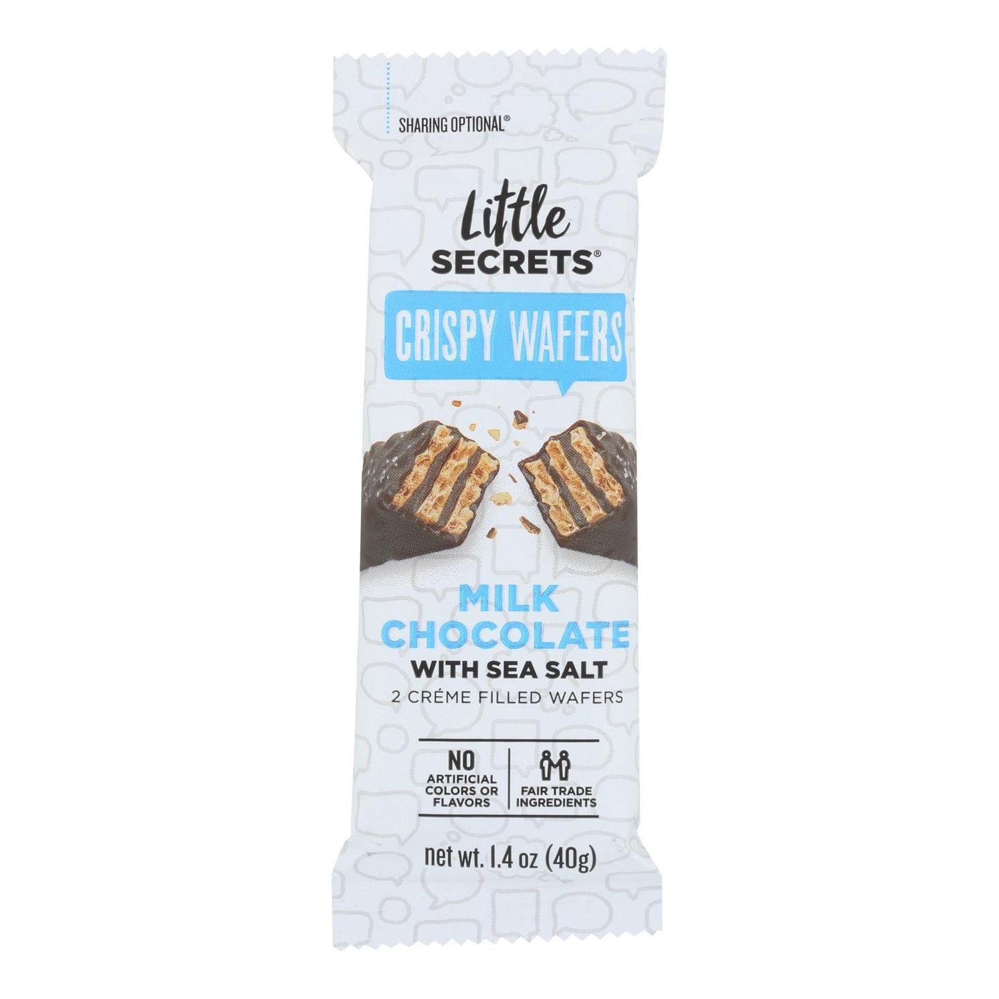 Little Secrets Crispy Wafer - Milk Chocolate With Sea Salt - Case Of 12 - 1.4 Oz.