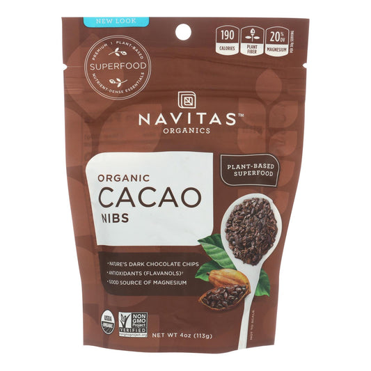 Navitas Naturals Cacao Nibs - Organic - Raw - 4 Oz - Case Of 12