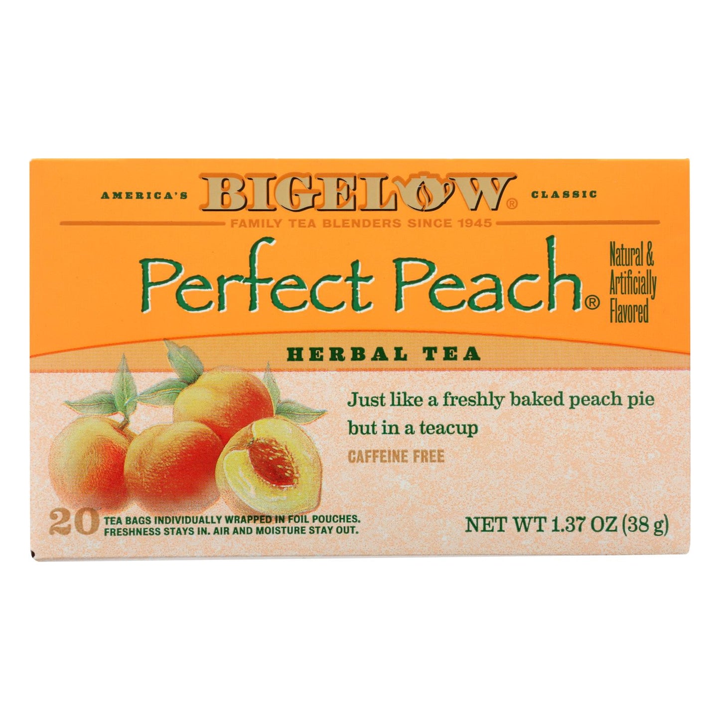 Bigelow Tea Tea - Peach - Case Of 6 - 20 Bag