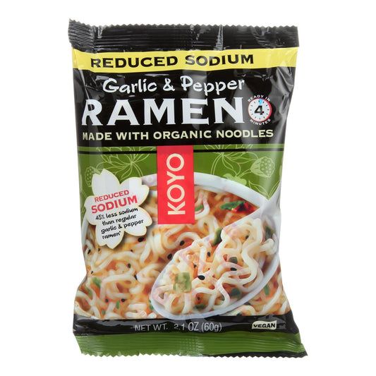 Koyo Garlic Pepper Reduced Sodium Ramen - Case Of 12 - 2.1 Oz