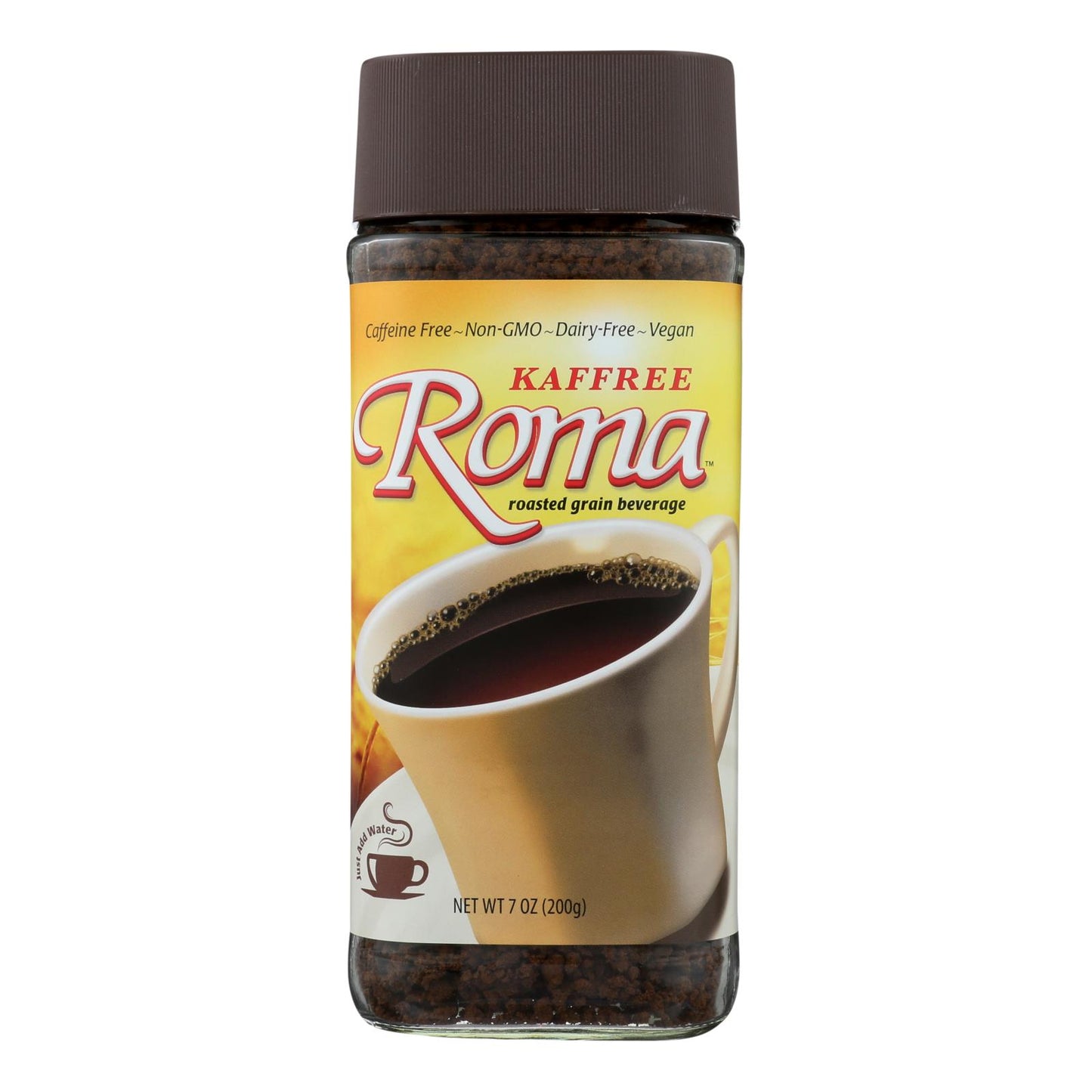 Kaffree Instant Roasted Grain Beverage - Roma - Case Of 6 - 7 Oz.