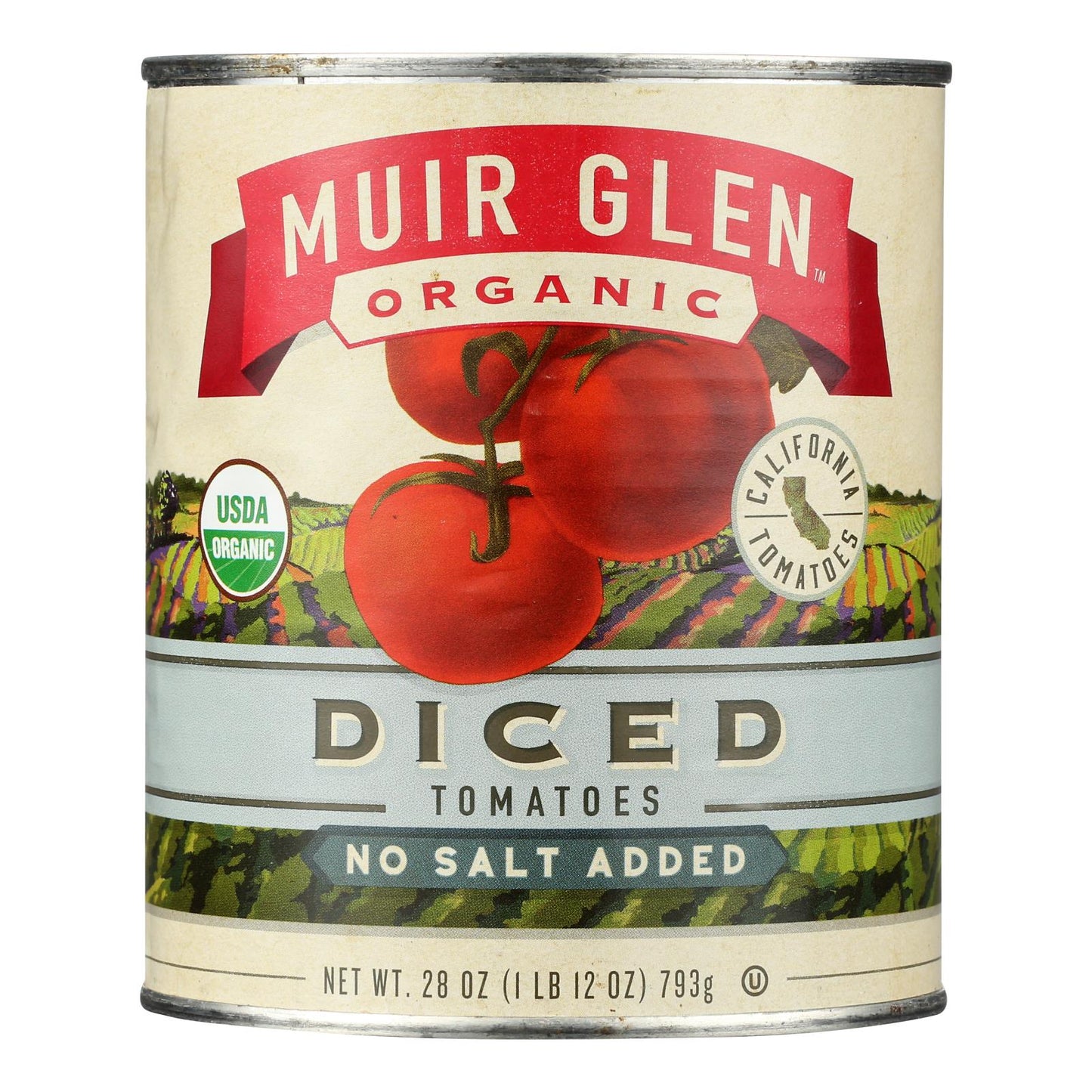 Muir Glen Organic Tomatoes - Diced - No Salt - Case Of 12 - 28 Oz