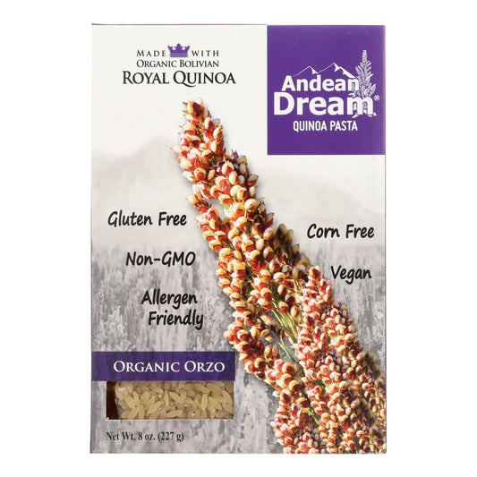 Andean Dream Gluten Free Organic Orzo Quinoa Pasta - Case Of 12 - 8 Oz.