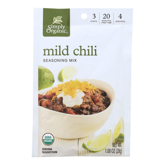 Simply Organic Seasoning Mx - Organic - Mild Chili - Case Of 12 - 1 Oz