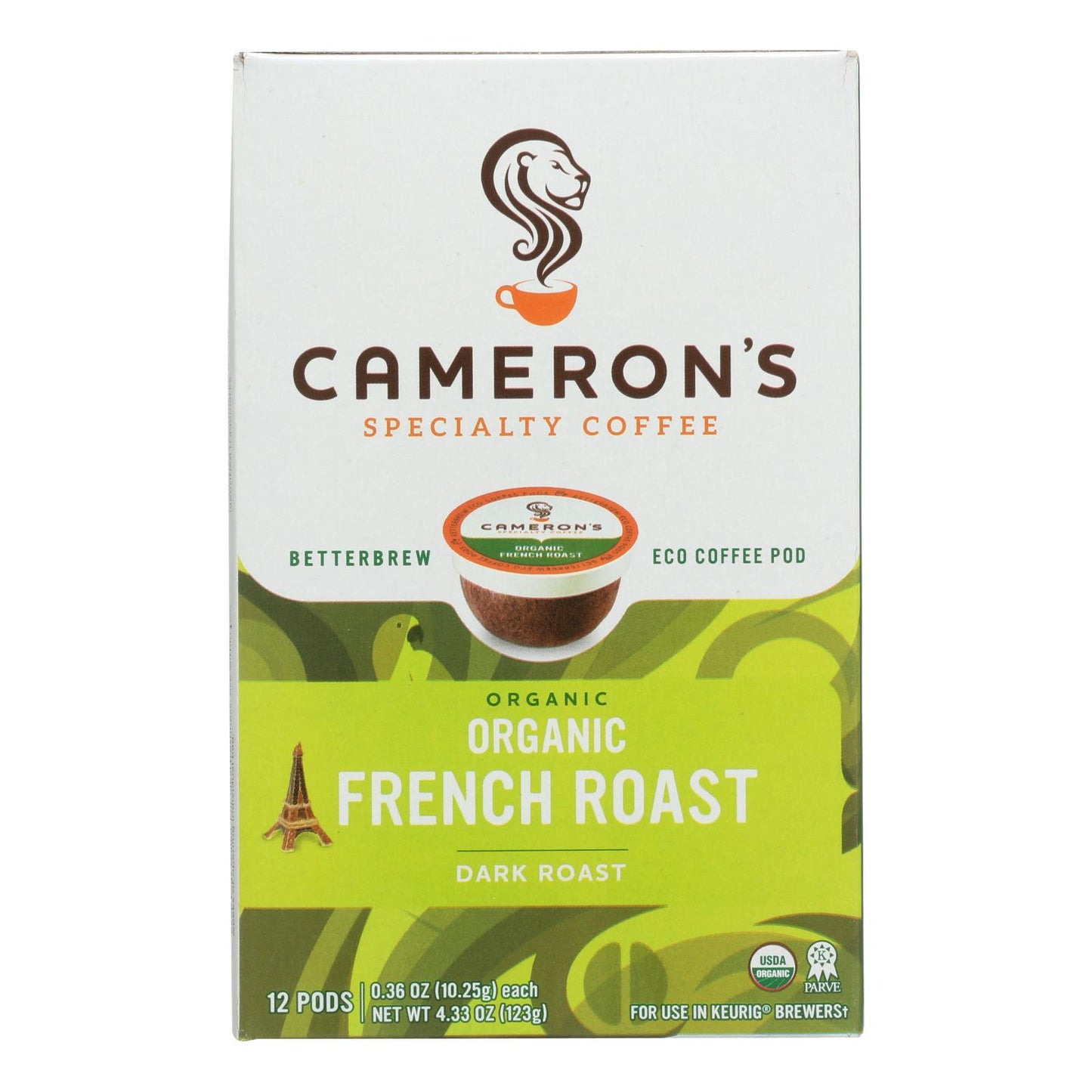 Cameron’s Specialty Coffee, Organic French Roast  - Case Of 6 - 12 Ct