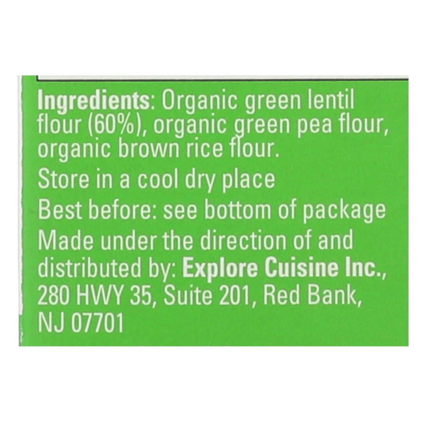 Explore Cuisine Organic Green Lentil Penne - Lentil Penne - Case Of 6 - 8 Oz.