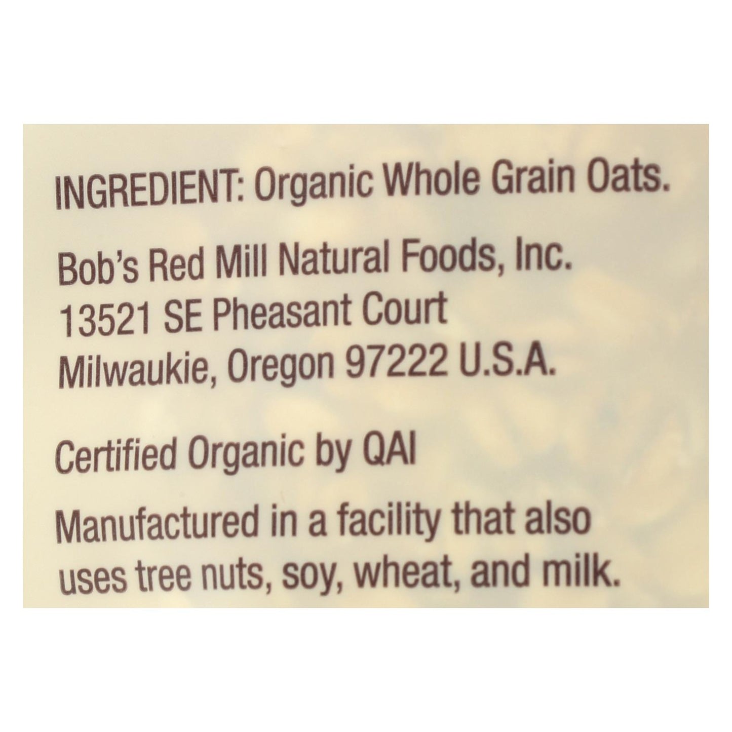 Bob's Red Mill - Oats - Organic Old Fashioned Rolled Oats - Case Of 4 - 32 Oz.