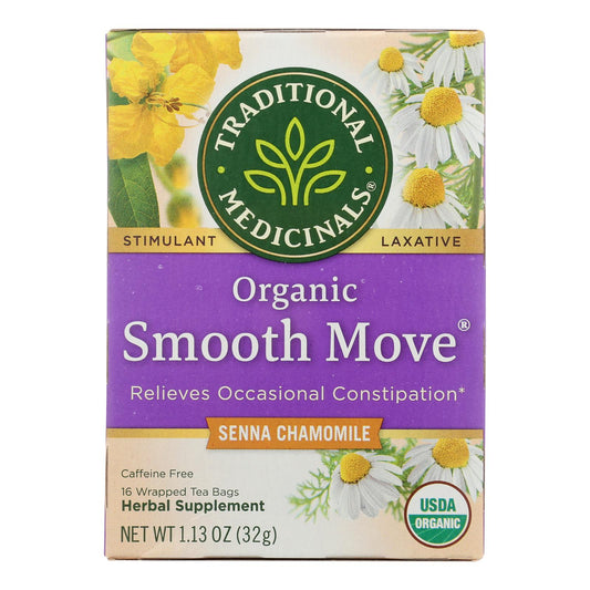 Traditional Medicinals Organic Smooth Move Chamomile Herbal Tea - 16 Tea Bags - Case Of 6