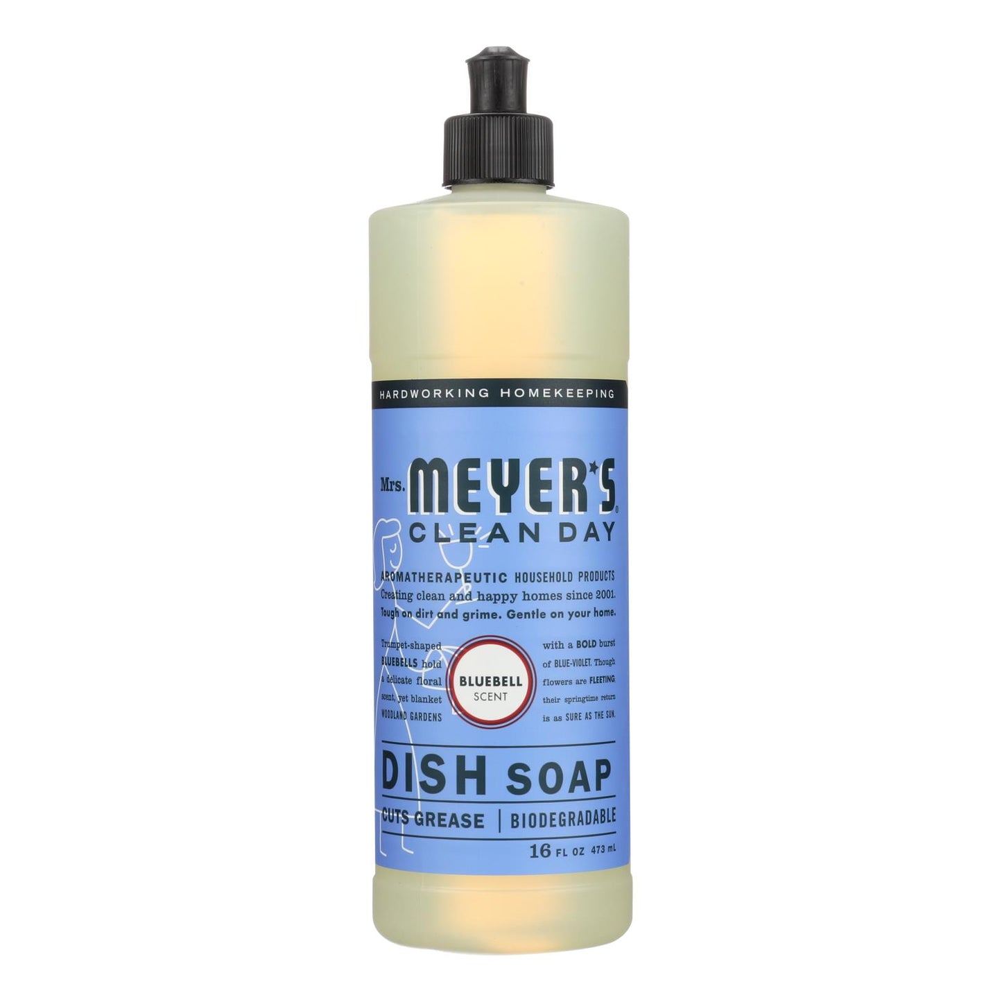 Mrs. Meyer's Clean Day - Liquid Dish Soap - Bluebell - Case Of 6 - 16 Oz