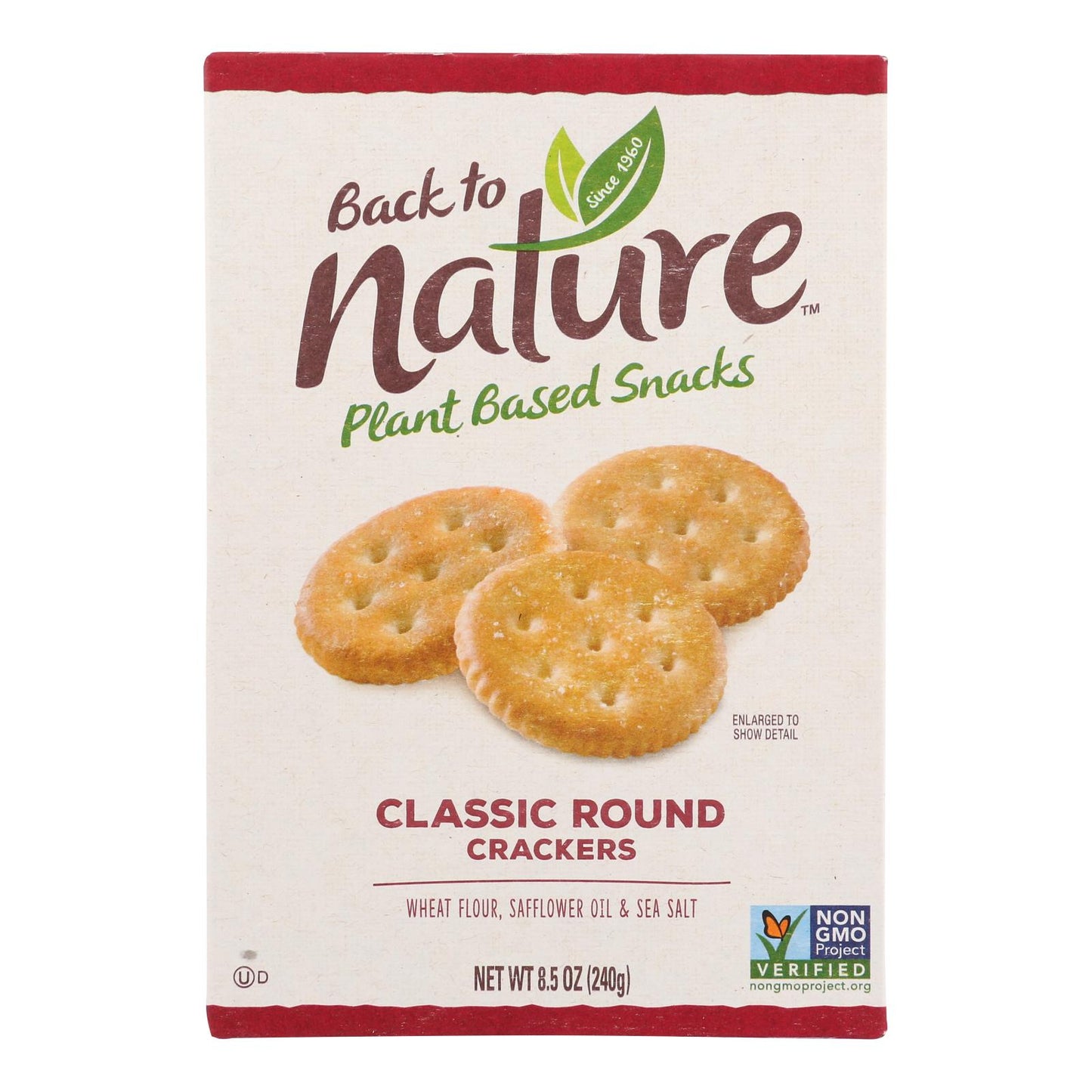 Back To Nature Classic Round Crackers - Safflower Oil And Sea Salt - Case Of 6 - 8.5 Oz.