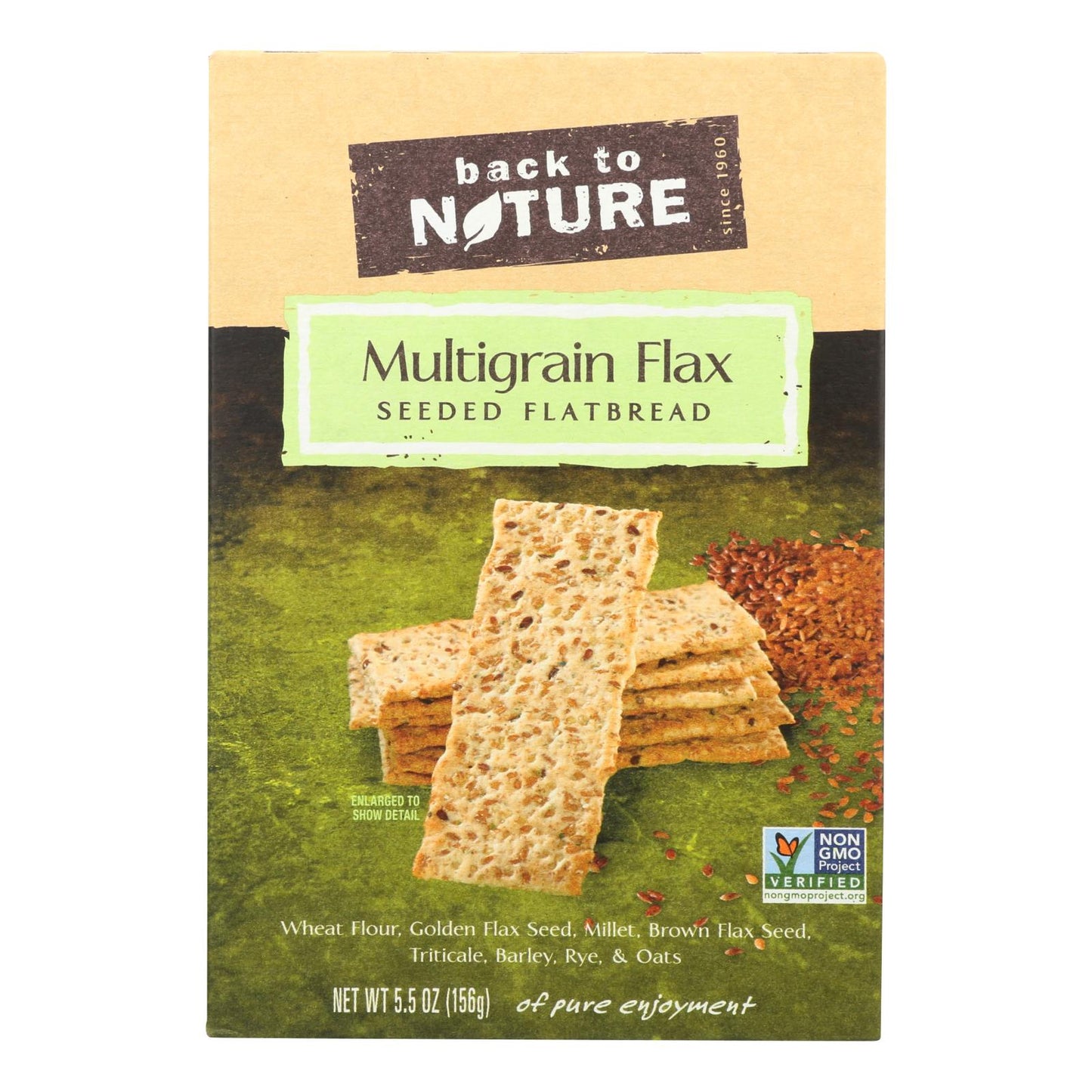 Back To Nature Multigrain Flax Seeded Flatbread Crackers - Case Of 6 - 5.5 Oz.