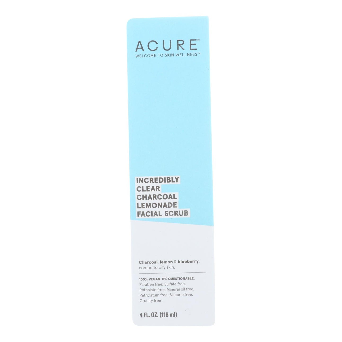 Acure - Charcoal Lemonade Facial Scrub - Incredibly Clear - 4 Fl Oz.