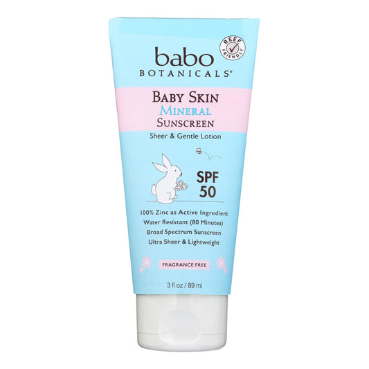 Babo Botanicals - Baby Skin Mineral Sunscreen - Spf 50 - 3 Oz.